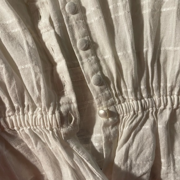 LoveShackFancy White Suzanne Blouse Long Sleeve Top Small - Picture 7 of 7